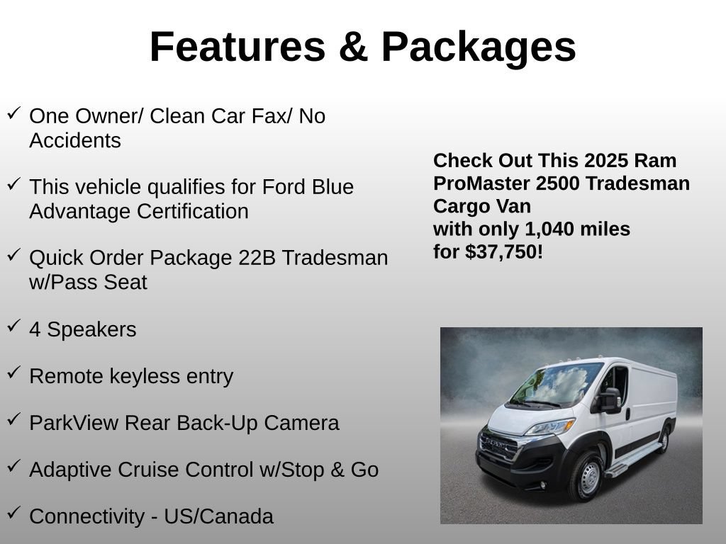 Used 2025 RAM ProMaster 2500 w/ U-Haul Equipment Group FWD image 4