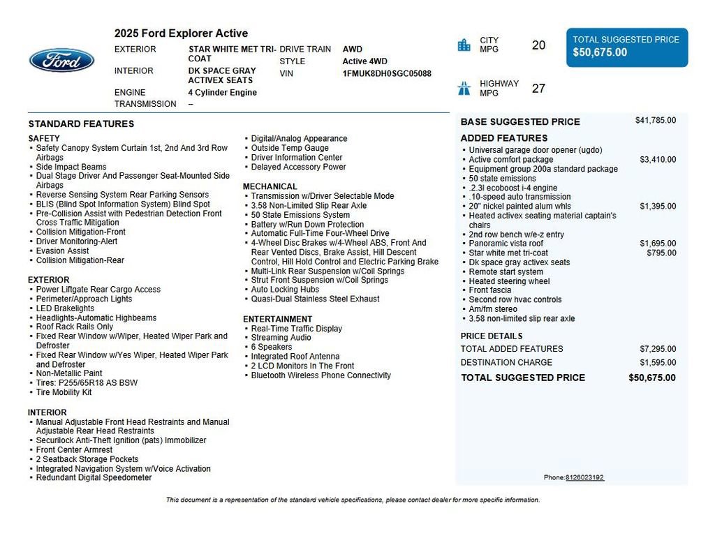 Used 2025 Ford Explorer Active w/ Active Comfort Package image 39