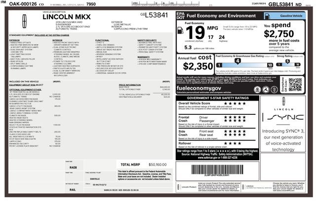 Used 2016 Lincoln MKX Select w/ Select Plus Package image 6