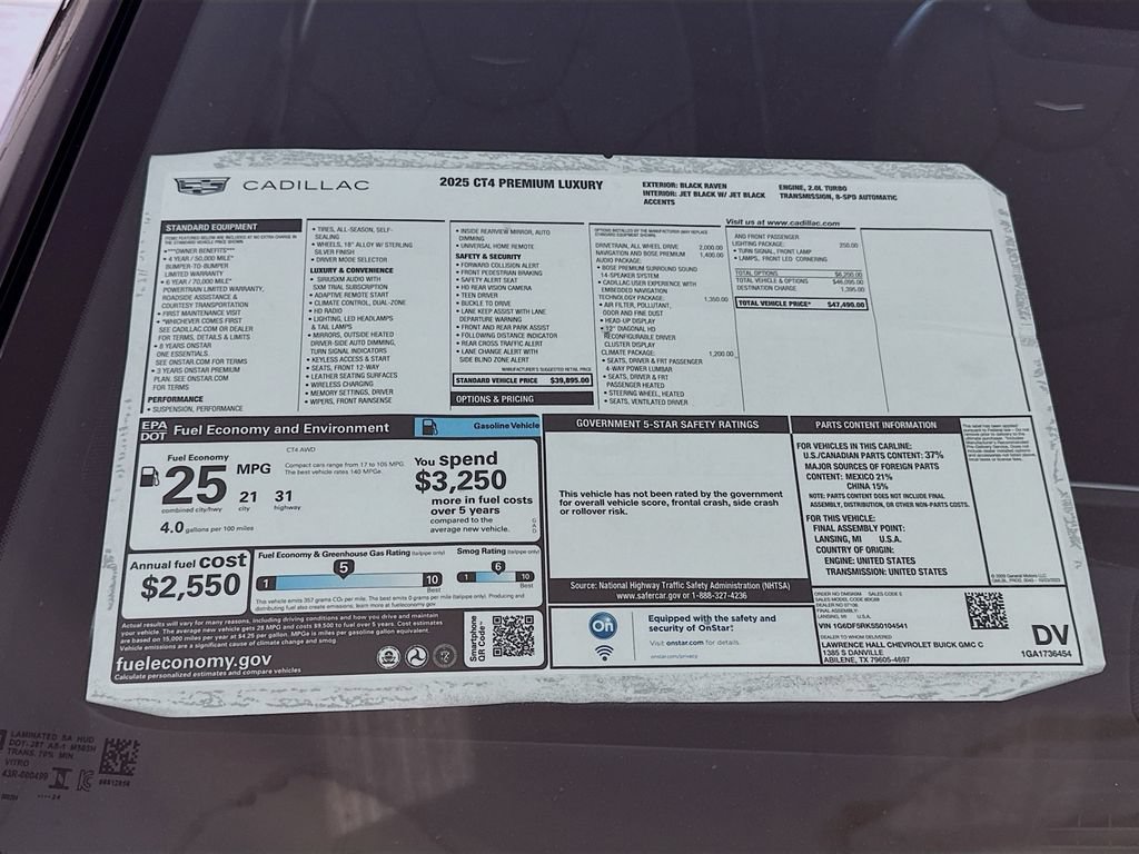 New 2025 Cadillac CT4 Premium Luxury AWD/4WD image 20