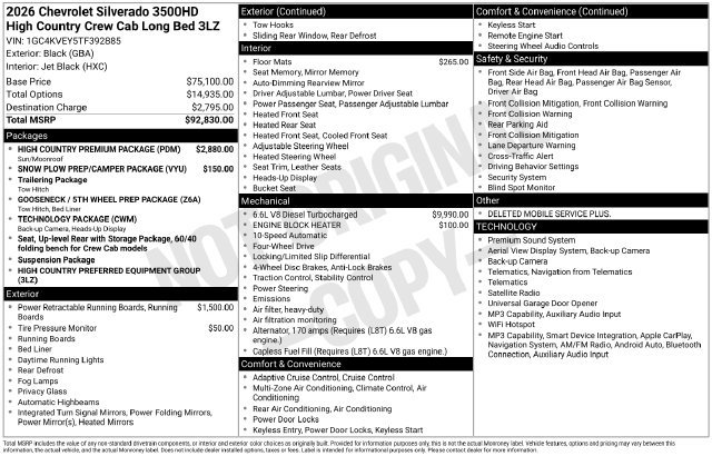 New 2026 Chevrolet Silverado 3500 High Country w/ High Country Premium Package AWD/4WD image 27