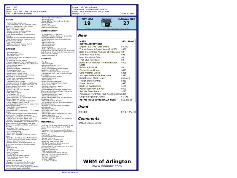 Used 2016 RAM 1500 Laramie w/ Convenience Group image 41