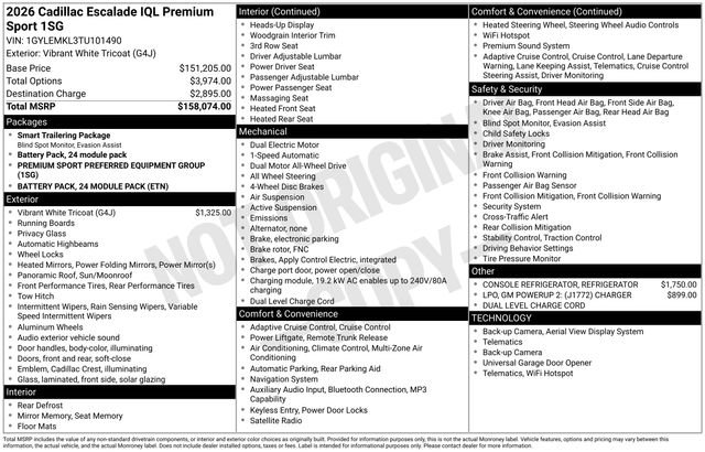New 2026 Cadillac Escalade IQL Sport 2 AWD/4WD image 1