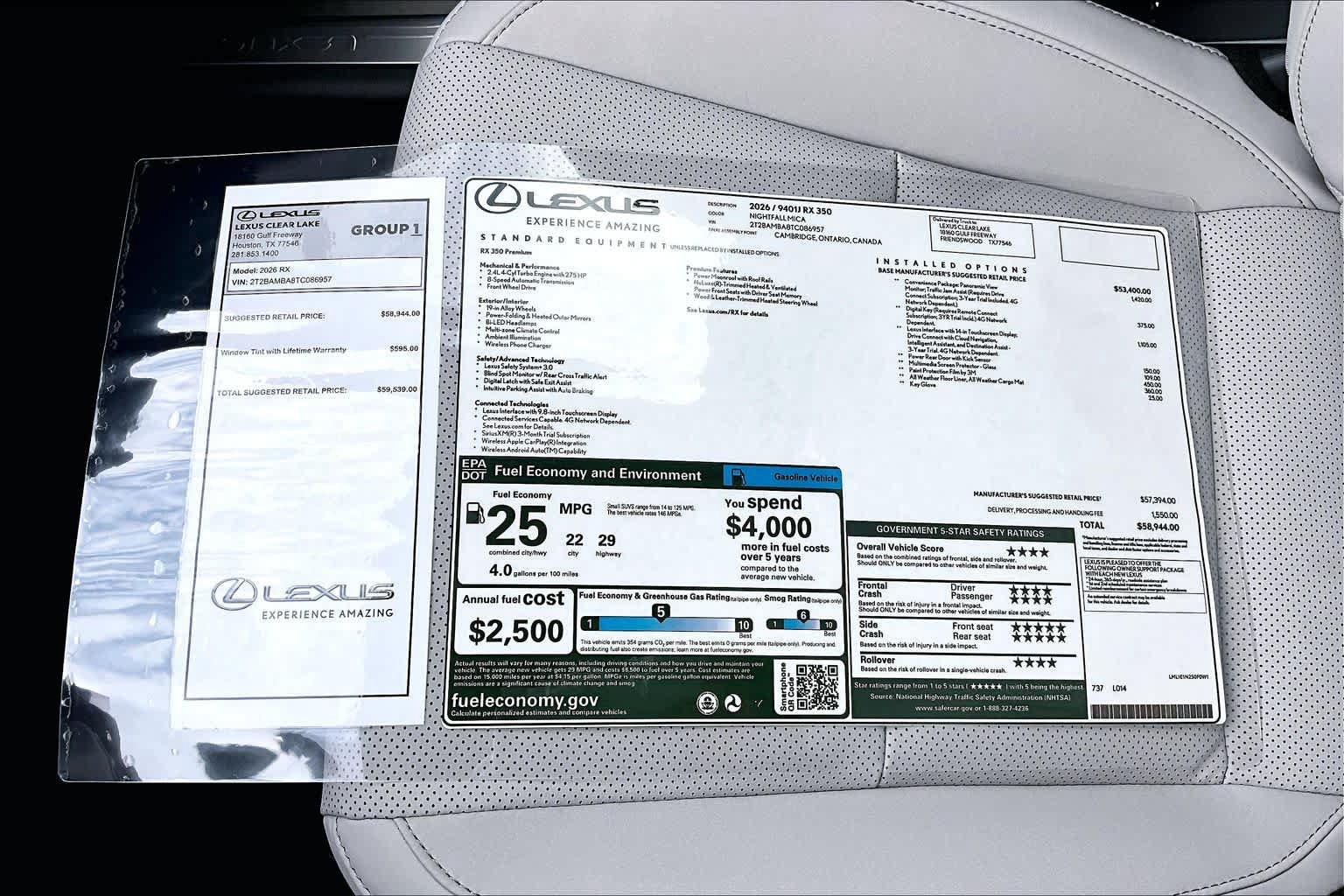 New 2026 Lexus RX 350 Premium FWD image 21