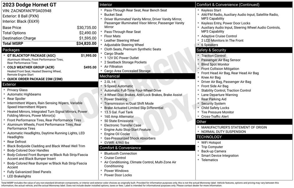 Used 2023 Dodge Hornet GT w/ GT Blacktop Package image 7