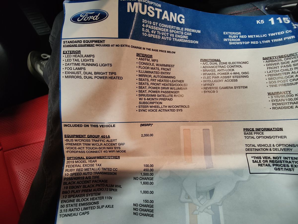 Used 2019 Ford Mustang GT Premium w/ Equipment Group 401A RWD image 43