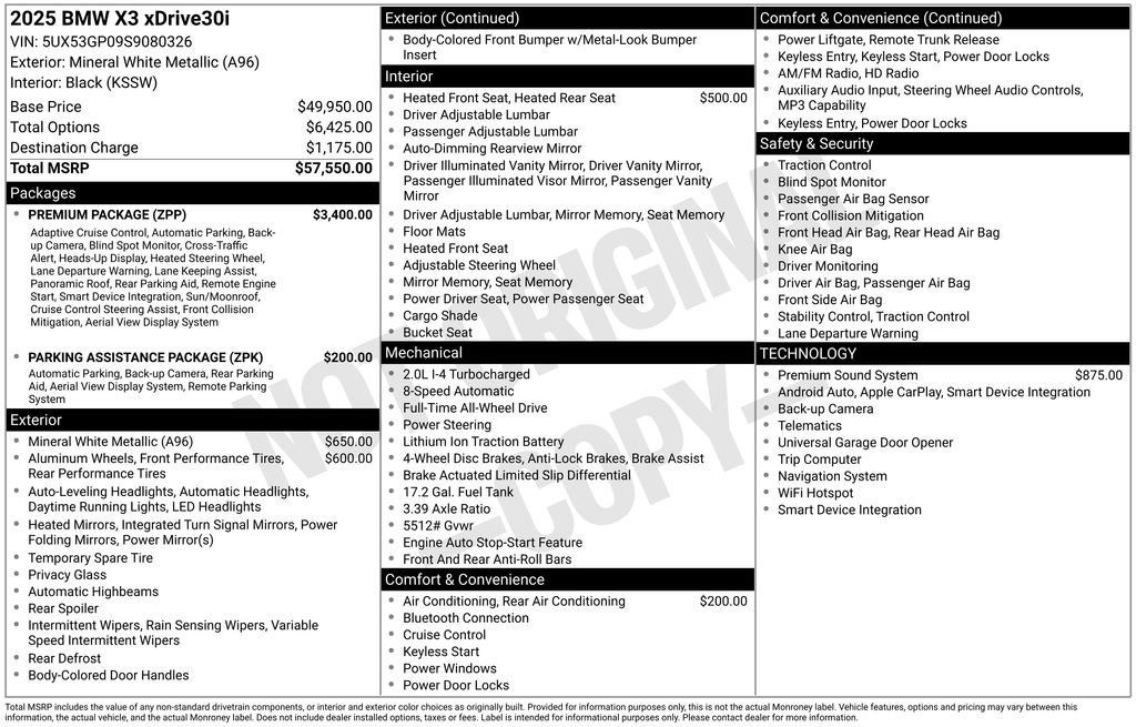 New 2025 BMW X3 xDrive30i w/ Premium Package image 2