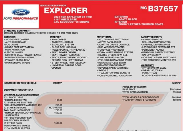 Used 2021 Ford Explorer ST w/ ST Street Pack image 6