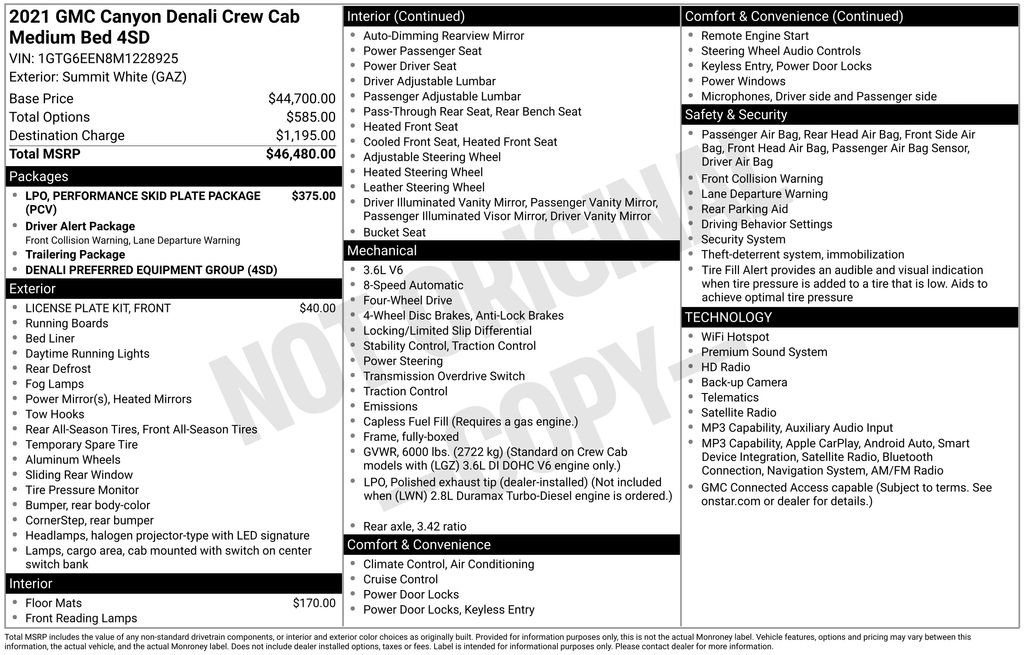 Used 2021 GMC Canyon Denali AWD/4WD image 54