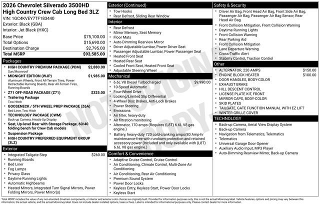Certified 2026 Chevrolet Silverado 3500 High Country w/ High Country Premium Package AWD/4WD image 27