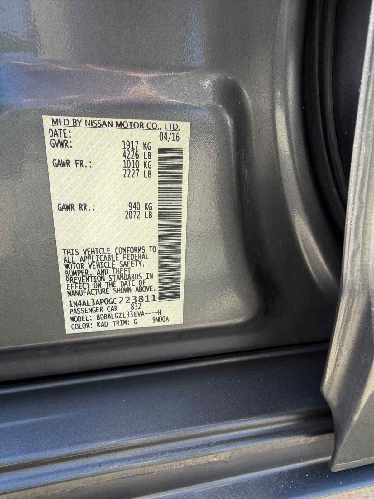 Used 2016 Nissan Altima 2.5 S w/ Power Driver Seat Package image 15