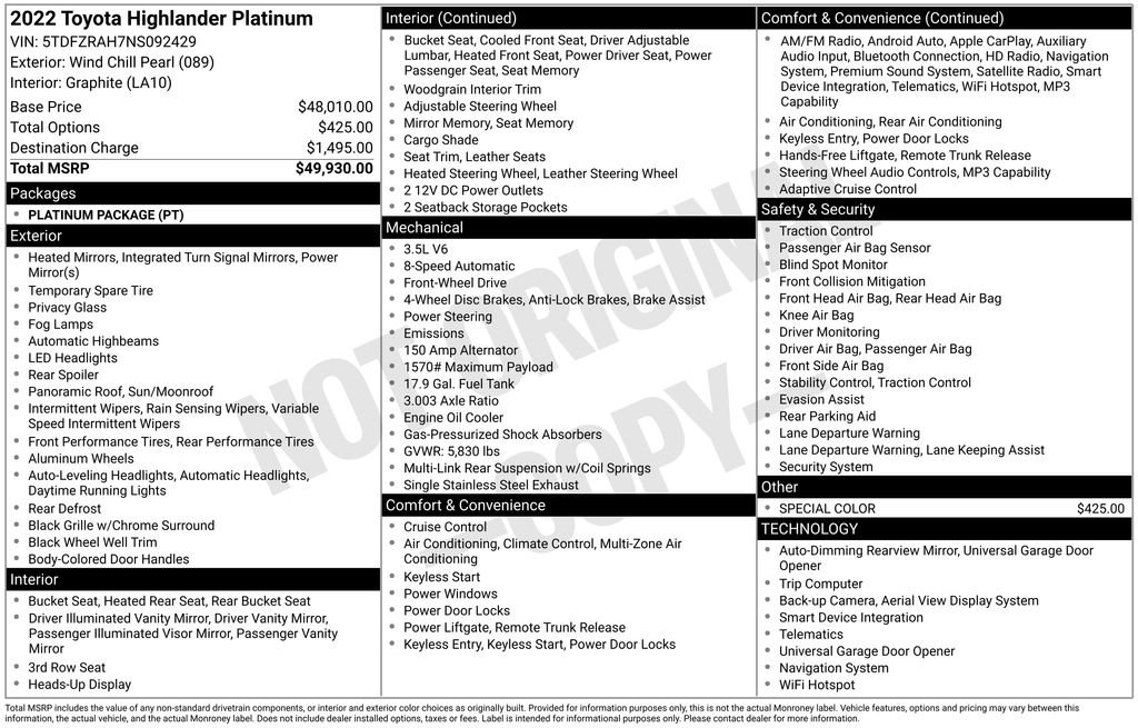 Used 2022 Toyota Highlander Platinum image 45