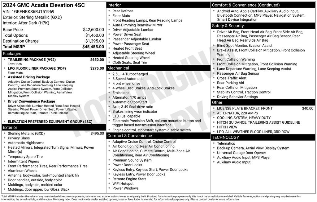Used 2024 GMC Acadia Elevation w/ Trailering Package image 45