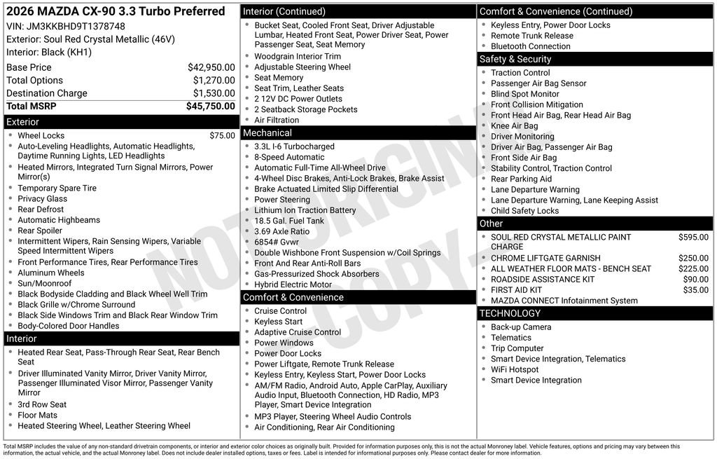New 2026 MAZDA CX-90 3.3 Turbo w/ Preferred Package image 33