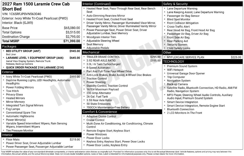 New 2027 RAM 1500 Laramie w/ Bed Utility Group AWD/4WD image 5