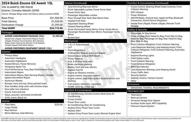 Certified 2024 Buick Encore GX Avenir w/ Avenir Convenience Package image 7