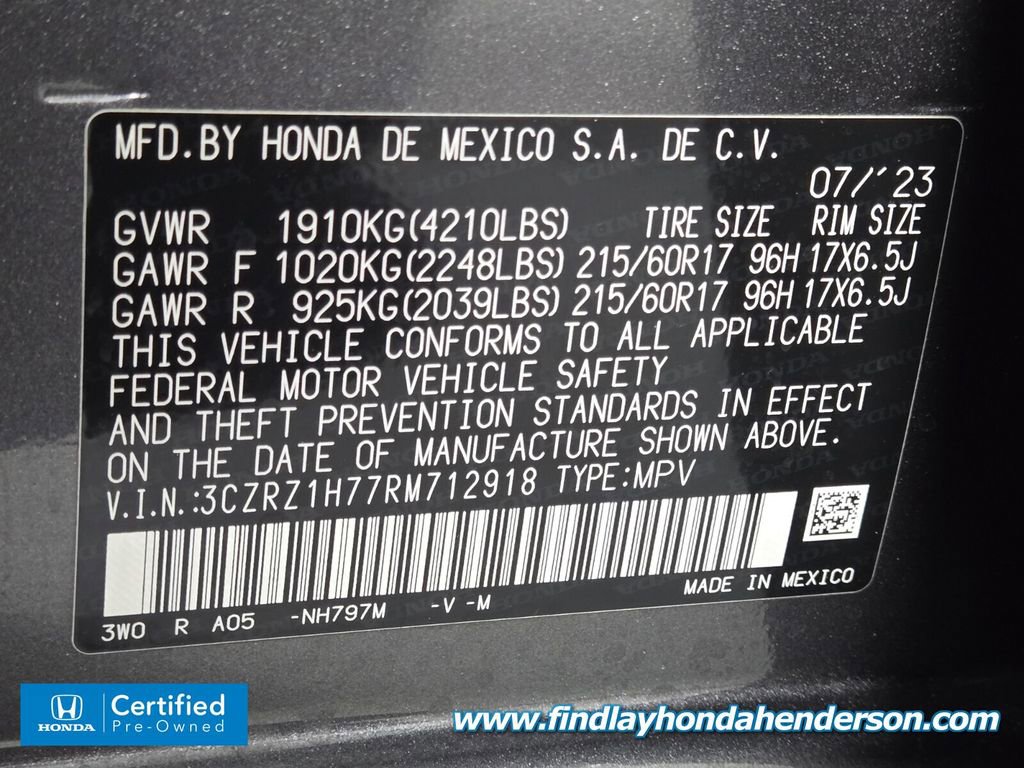 Certified 2024 Honda HR-V EX-L image 14