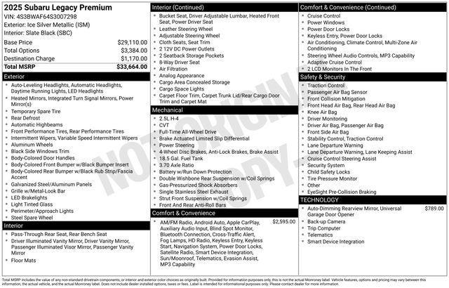 Certified 2025 Subaru Legacy Premium image 22