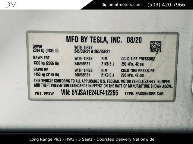 Used 2020 Tesla Model S Long Range Plus AWD/4WD image 44