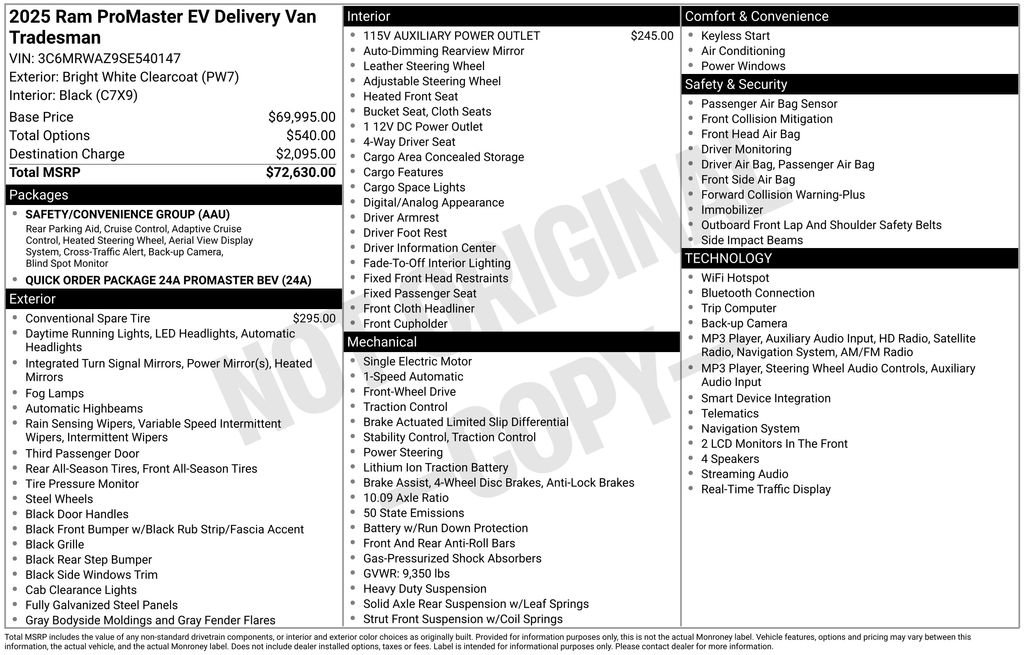 Used 2025 RAM ProMaster 3500 FWD image 7