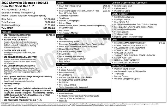 Used 2020 Chevrolet Silverado 1500 LTZ w/ LTZ Premium Package AWD/4WD image 30