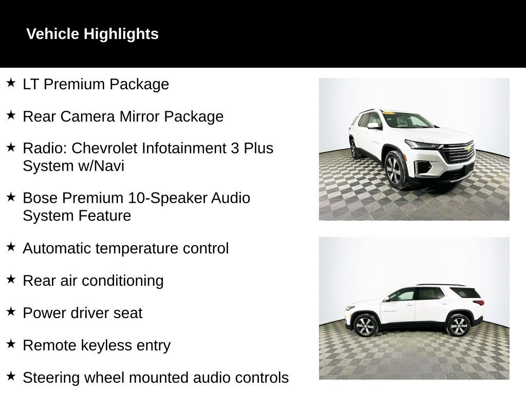 Used 2023 Chevrolet Traverse LT w/ LT Premium Package image 2