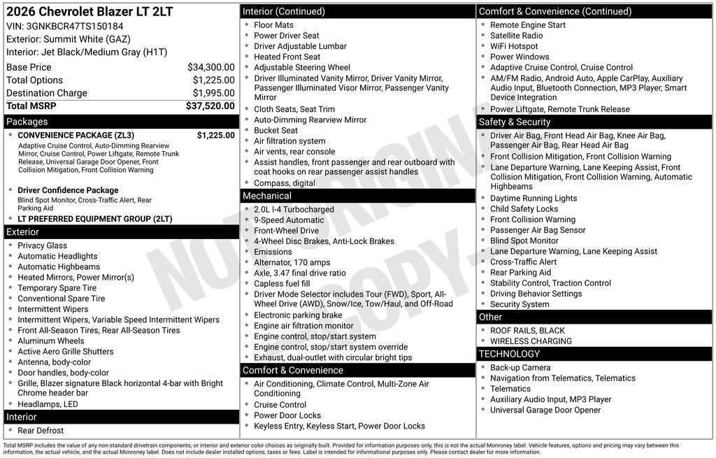 New 2026 Chevrolet Blazer LT w/ Convenience Package image 42