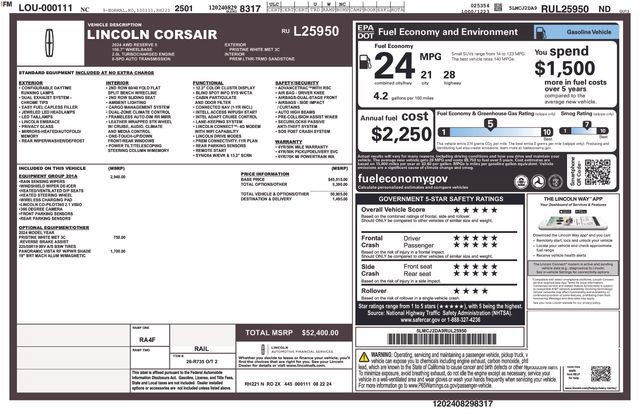 Used 2024 Lincoln Corsair Reserve w/ Equipment Group 201A AWD/4WD image 6