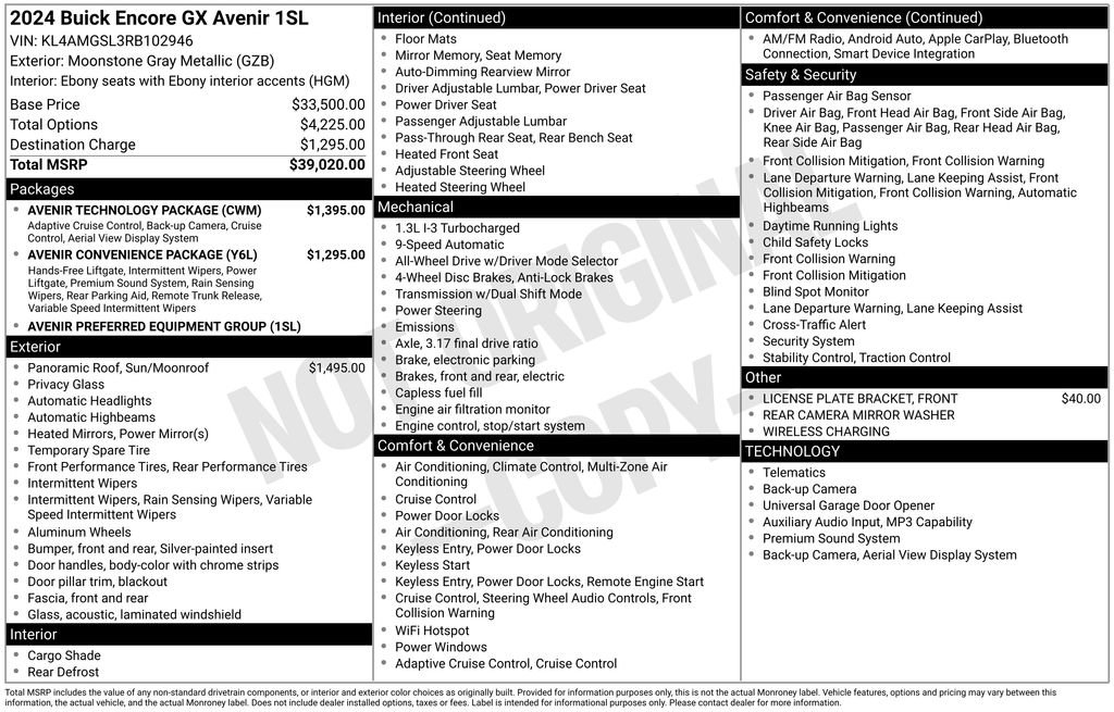 Certified 2024 Buick Encore GX Avenir w/ Avenir Technology Package AWD/4WD image 4