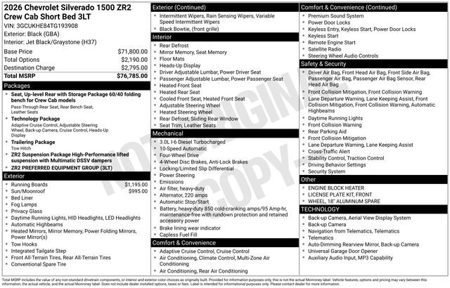 Used 2026 Chevrolet Silverado 1500 ZR2 AWD/4WD image 4