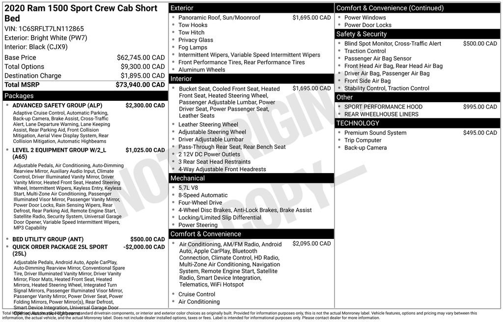 Used 2020 RAM 1500 Sport w/ Advanced Safety Group AWD/4WD image 4