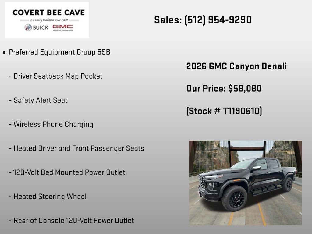 New 2026 GMC Canyon Denali w/ LPO, Denali Black Edition AWD/4WD image 18