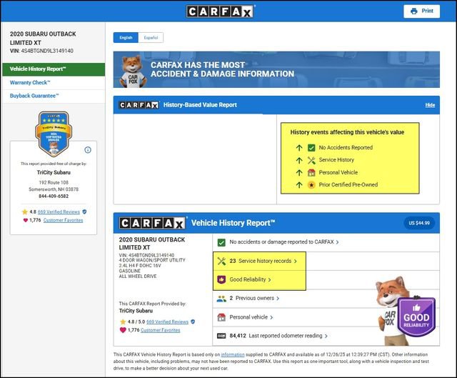 Used 2020 Subaru Outback Limited XT image 12