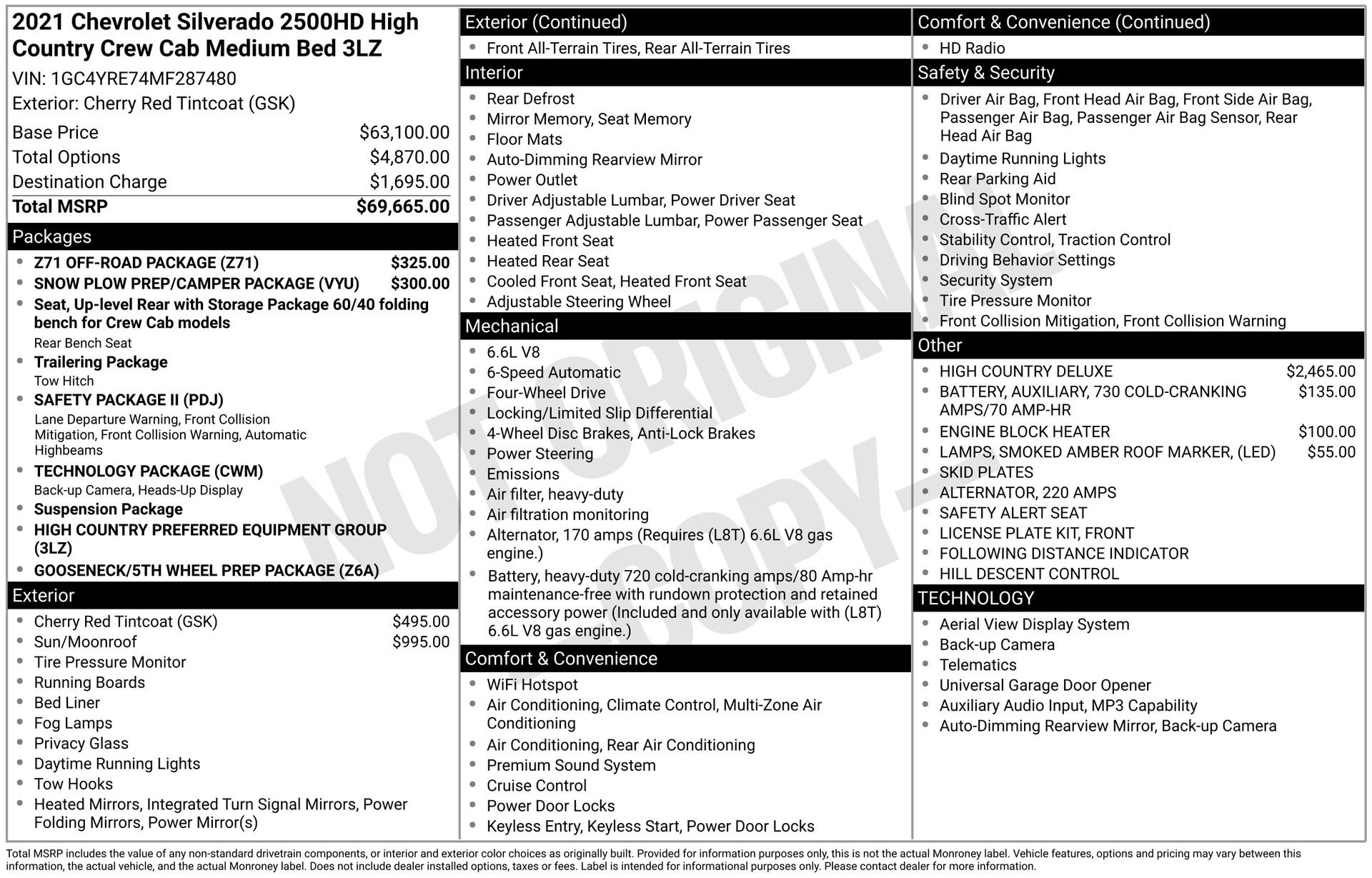 Used 2021 Chevrolet Silverado 2500 High Country w/ Z71 Off-Road Package image 3