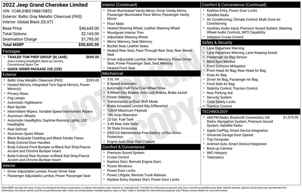 Used 2022 Jeep Grand Cherokee Limited w/ Trailer Tow Prep Group (B) image 35