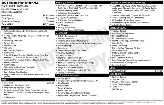 Used 2025 Toyota Highlander XLE AWD/4WD image 6