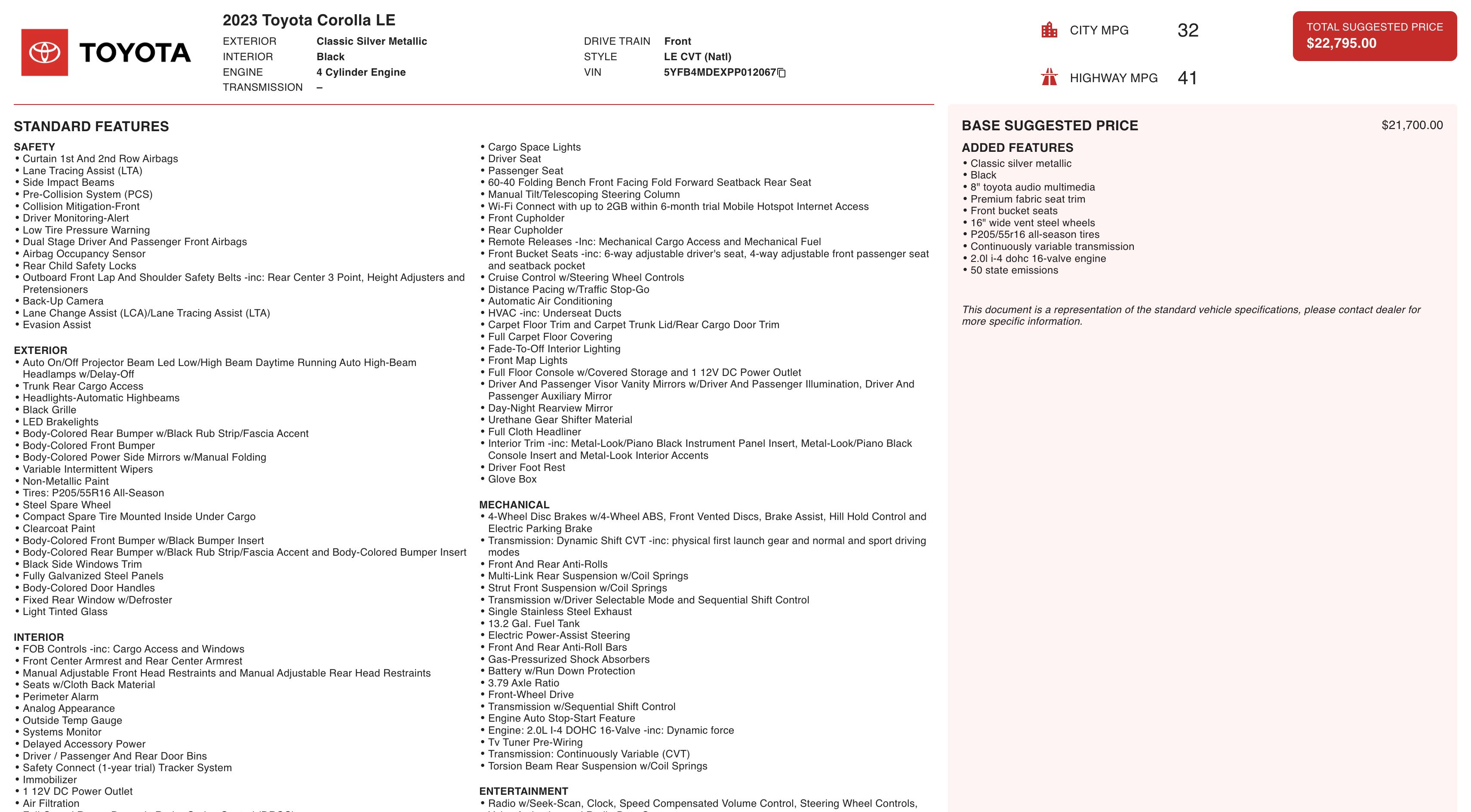 Used 2023 Toyota Corolla LE image 6