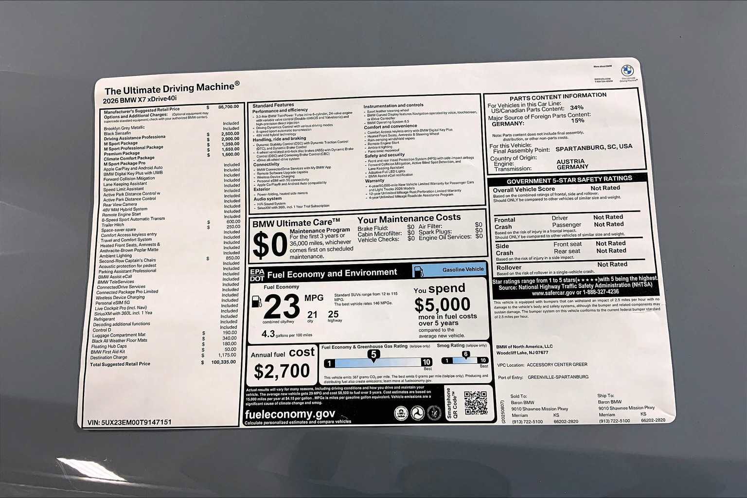 New 2026 BMW X7 xDrive40i w/ M Sport Package image 22