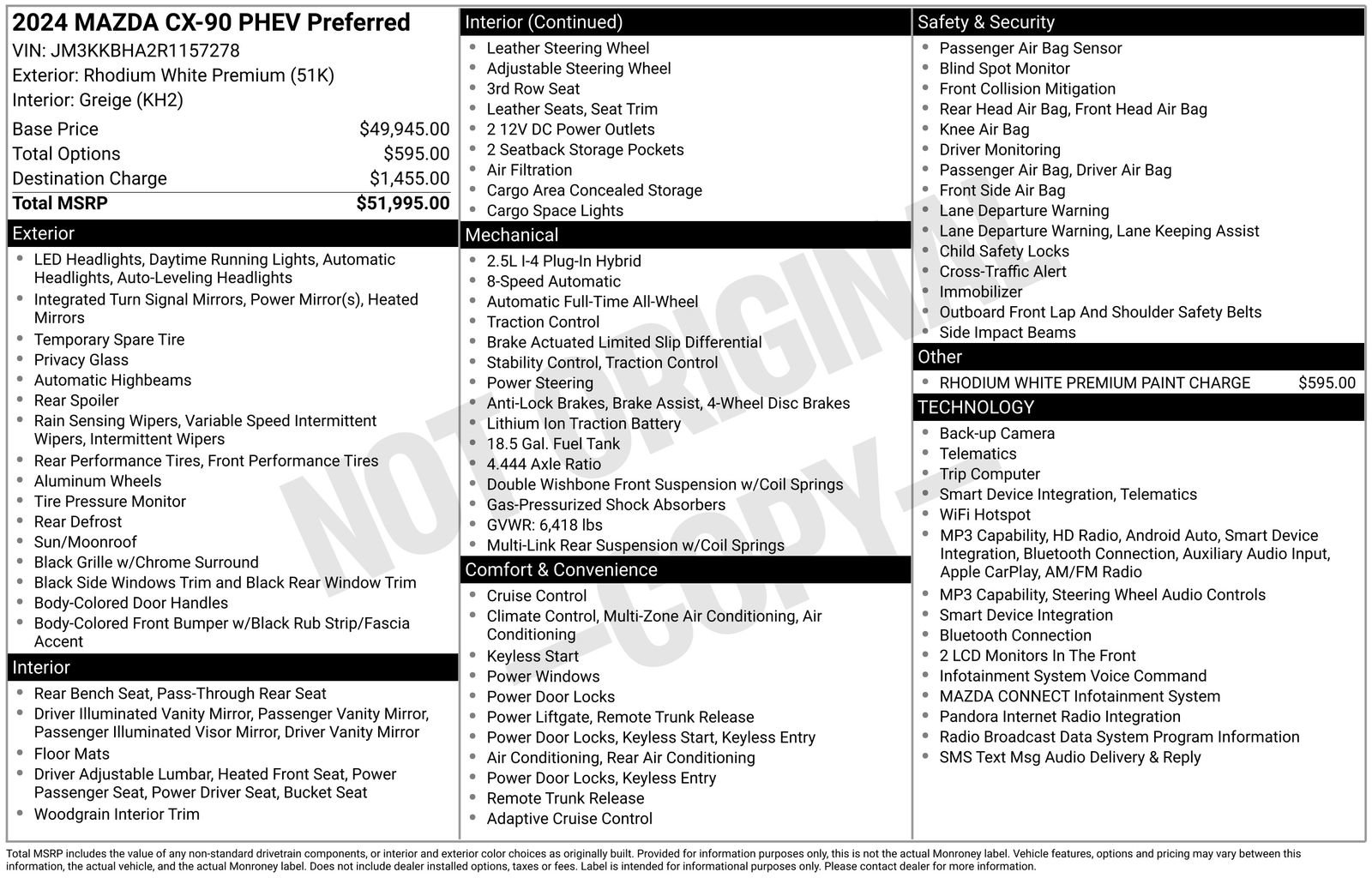 Certified 2024 MAZDA CX-90 Plug-In Hybrid w/ Preferred AWD/4WD image 23