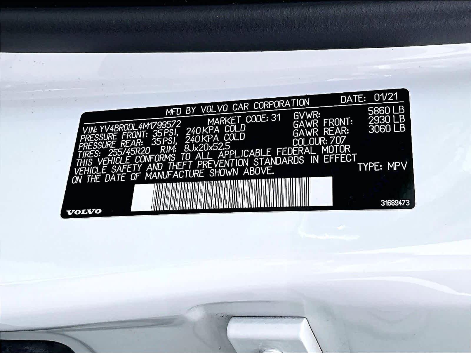 Used 2021 Volvo XC60 T8 Inscription w/ Advanced Package image 33