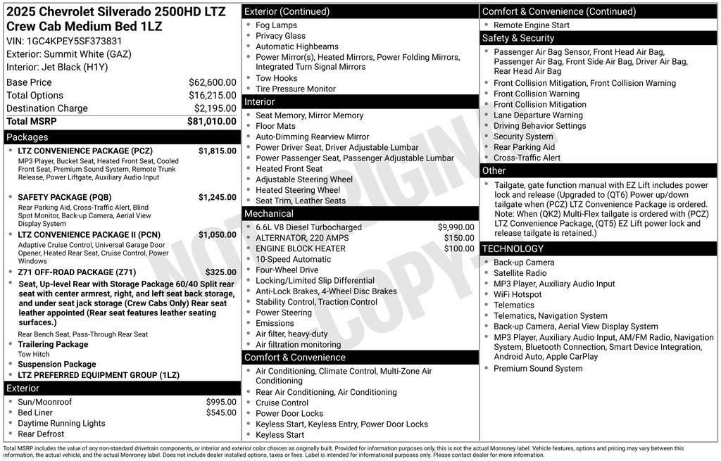 Used 2025 Chevrolet Silverado 2500 LTZ w/ LTZ Convenience Package AWD/4WD image 43