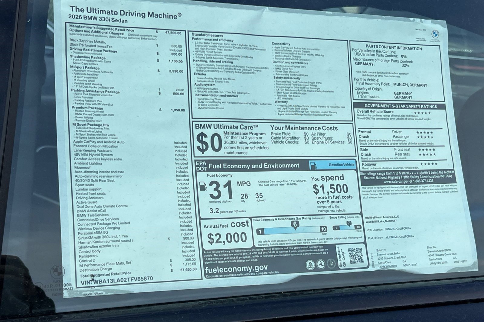 Used 2026 BMW 330i Sedan w/ M Sport Package RWD image 29