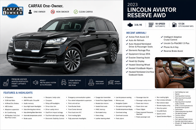 Certified 2023 Lincoln Aviator Reserve w/ Equipment Group 201A AWD/4WD image 3