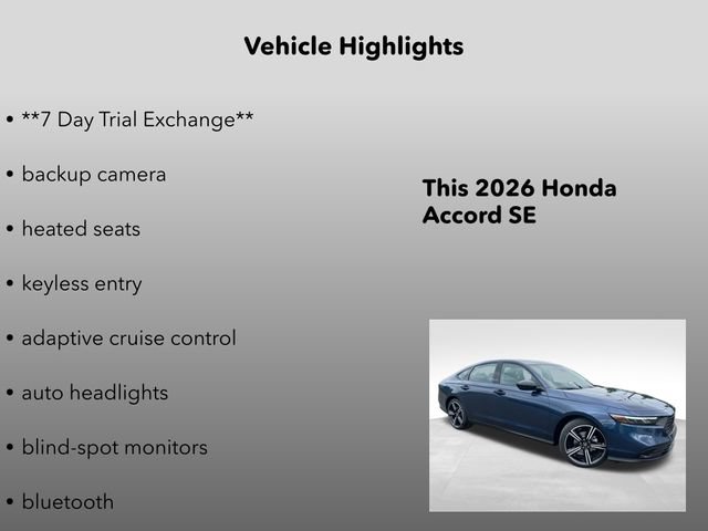 New 2026 Honda Accord SE image 5