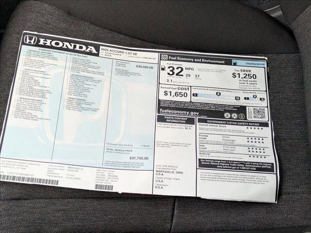 New 2025 Honda Accord SE image 17