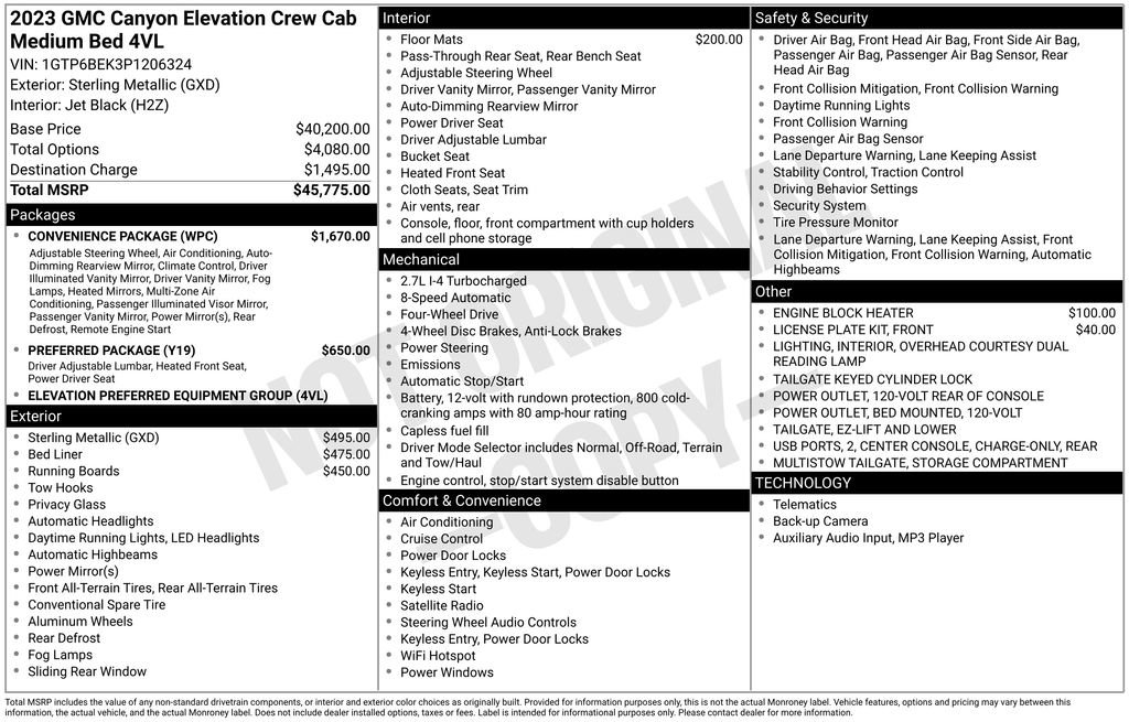 Used 2023 GMC Canyon Elevation w/ Convenience Package image 6