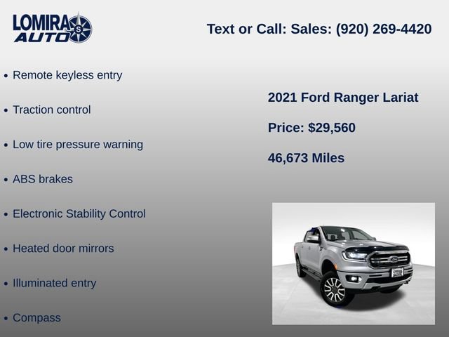 Used 2021 Ford Ranger Lariat w/ Trailer Tow Package AWD/4WD image 14