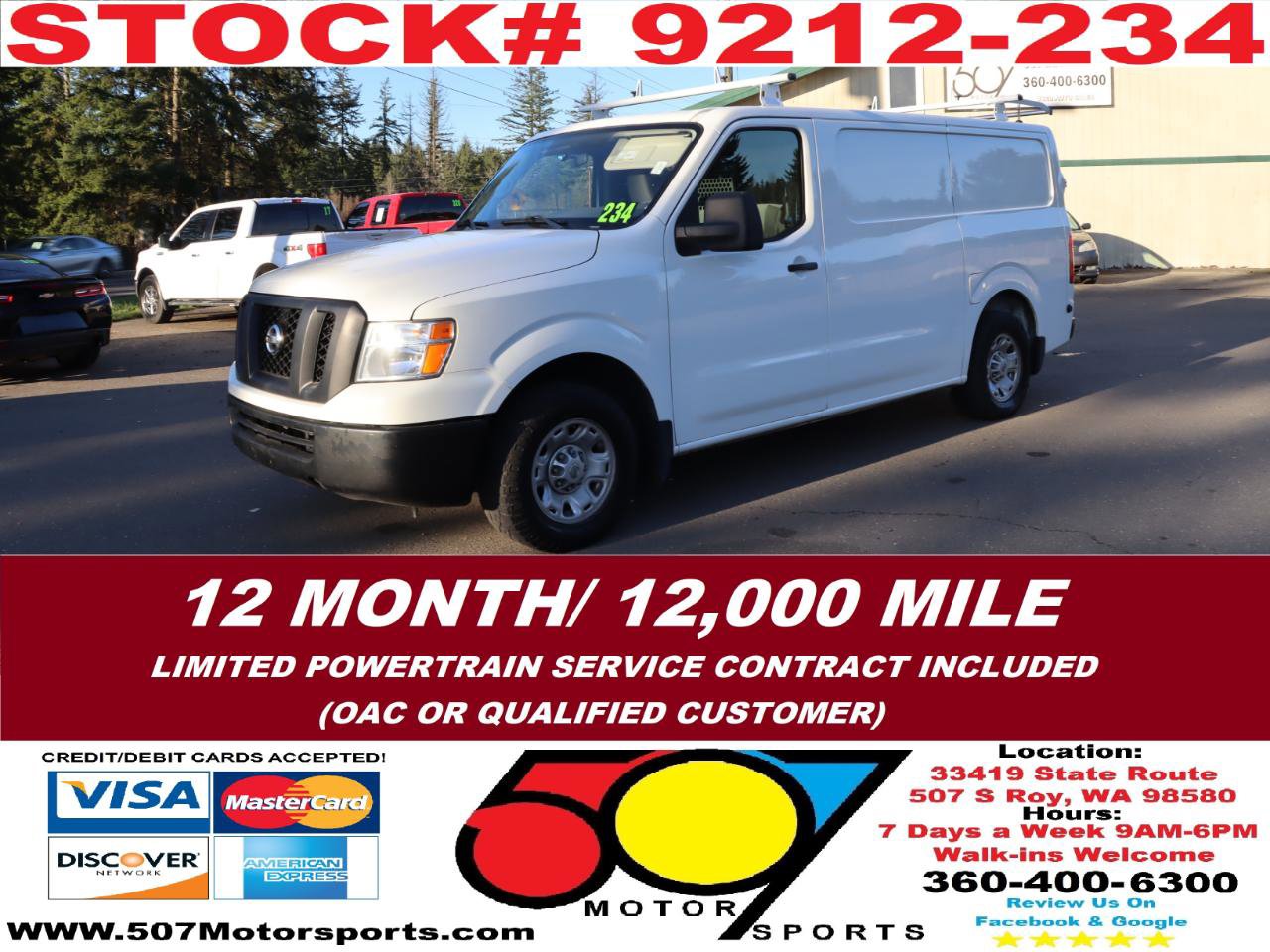 Used 2019 Nissan NV 2500 SV w/ Back Door Glass Package image 2