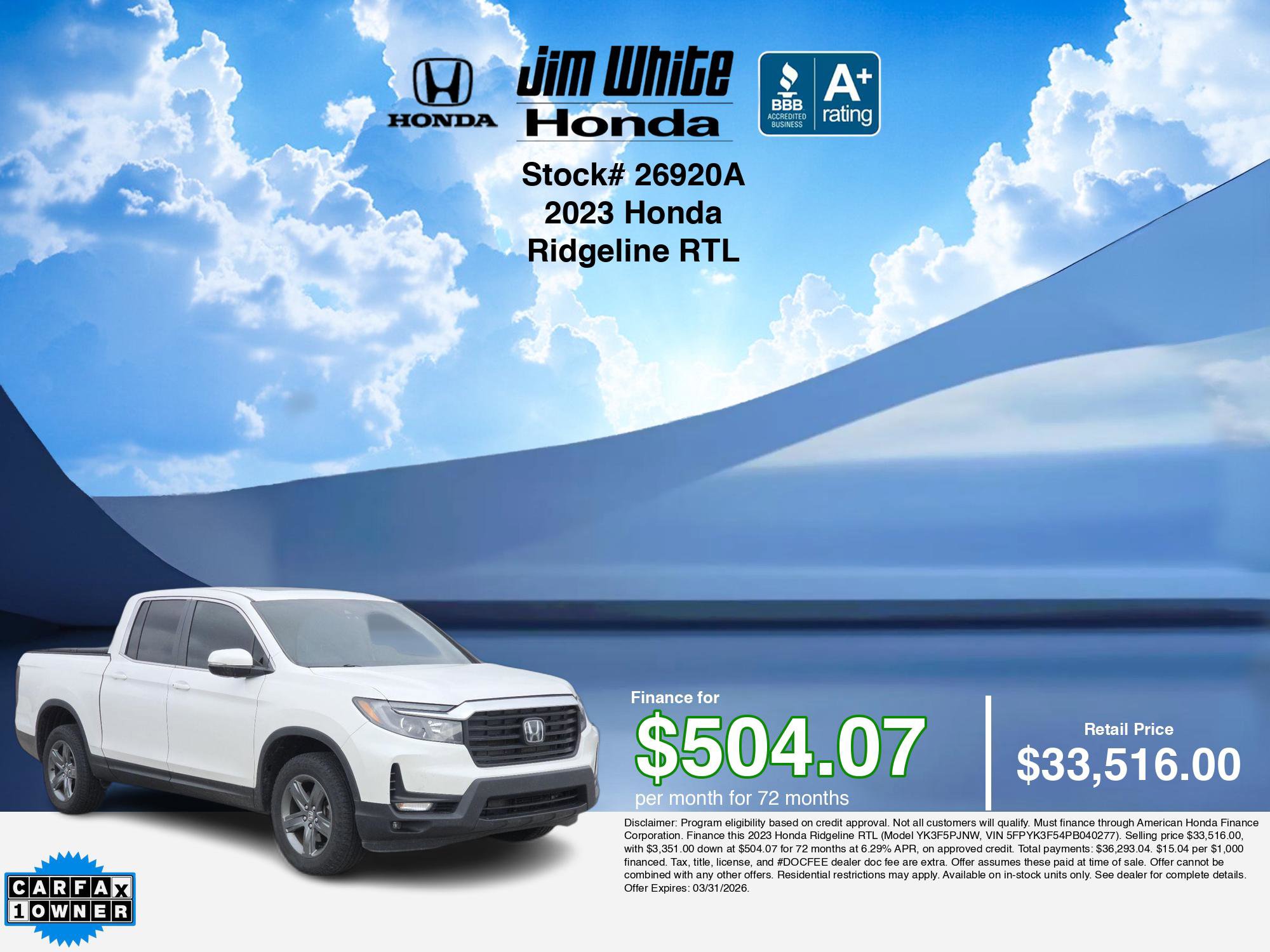 Certified 2023 Honda Ridgeline RTL image 3