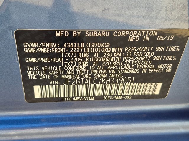 Used 2019 Subaru Crosstrek 2.0i Premium w/ Eyesight System AWD/4WD image 15